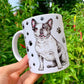 French Bulldog mug - Foltos Francia Bulldog bögre - Mancsos mintával - Kerámia