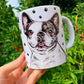 French Bulldog mug - Foltos Francia Bulldog bögre - Mancsos mintával - Kerámia