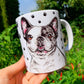 French Bulldog mug - Foltos Francia Bulldog bögre - Mancsos mintával - Kerámia