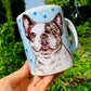 French Bulldog mug - Francia Bulldog bögre - Szív mintával - FÉM vagy KERÁMIA