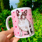 French Bulldog mug - Francia Bulldog bögre - Szív mintával - FÉM vagy KERÁMIA