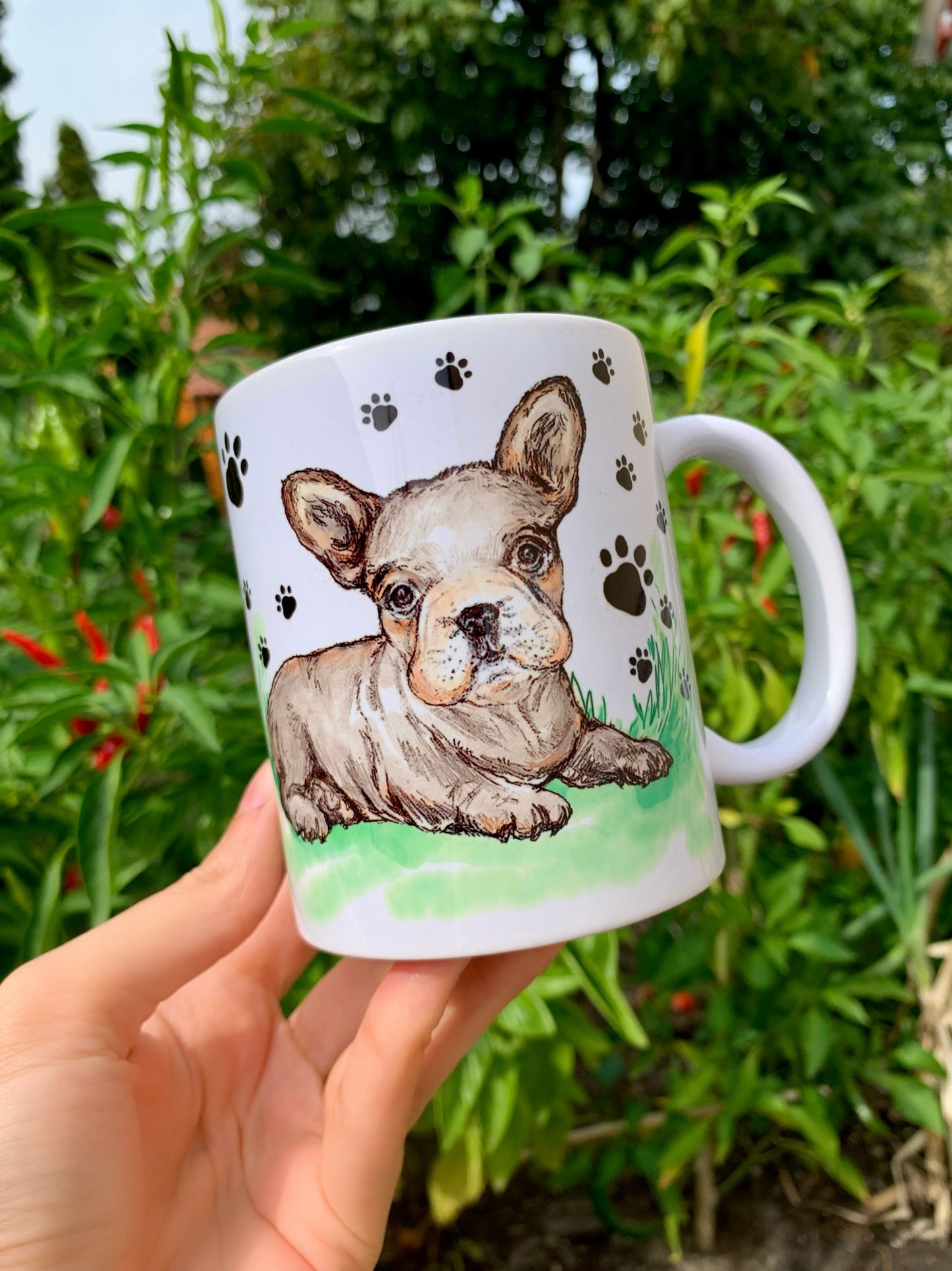 French Bulldog mug - Barna színű Francia Bulldog bögre - 2 SZÍNBEN VÁLASZTHATÓ