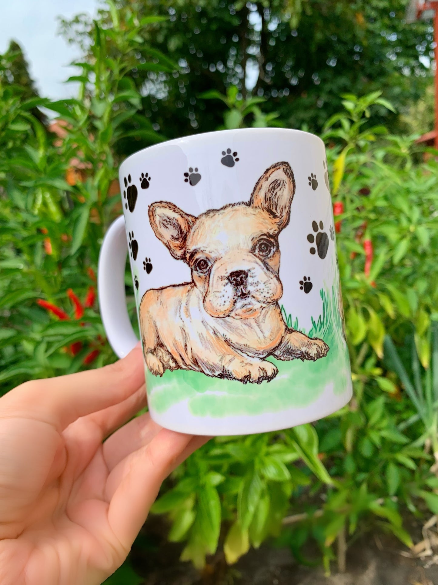 French Bulldog mug - Barna színű Francia Bulldog bögre - 2 SZÍNBEN VÁLASZTHATÓ