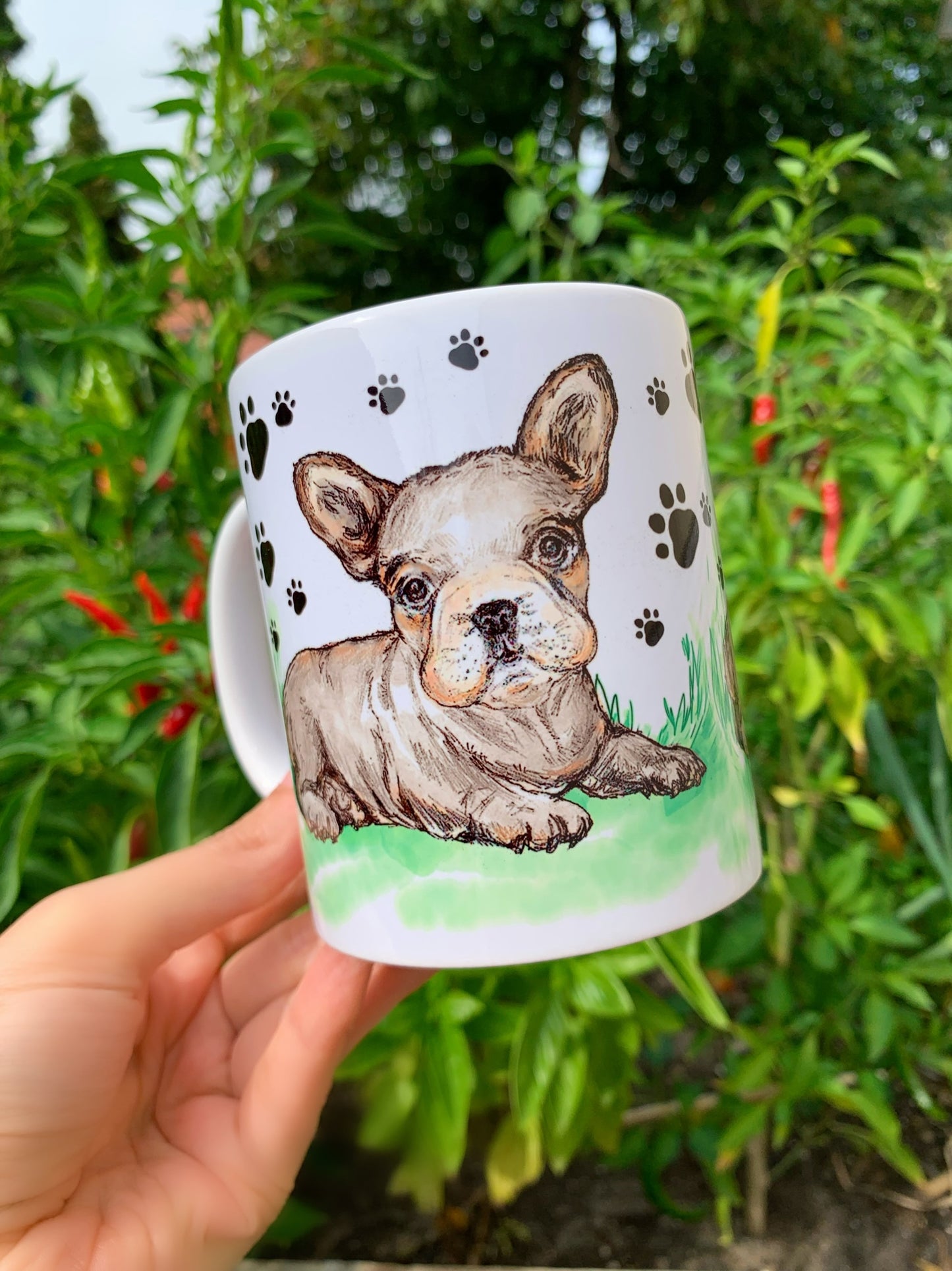 French Bulldog mug - Barna színű Francia Bulldog bögre - 2 SZÍNBEN VÁLASZTHATÓ