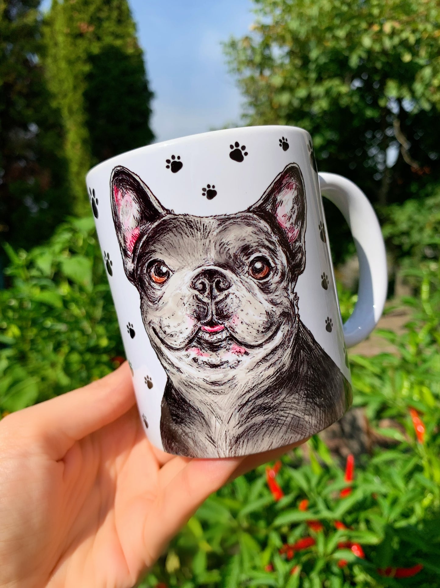 French Bulldog mug - Fekete Francia Bulldog bögre - FÉM vagy KERÁMIA