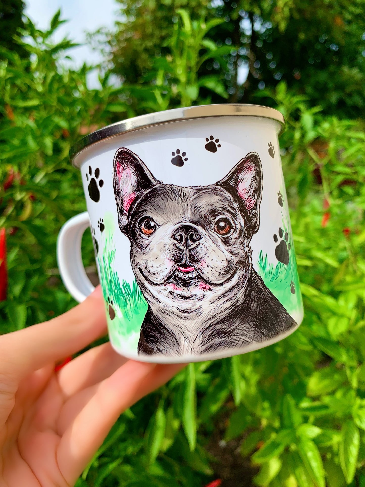 French Bulldog mug - Fekete Francia Bulldog bögre - FÉM vagy KERÁMIA