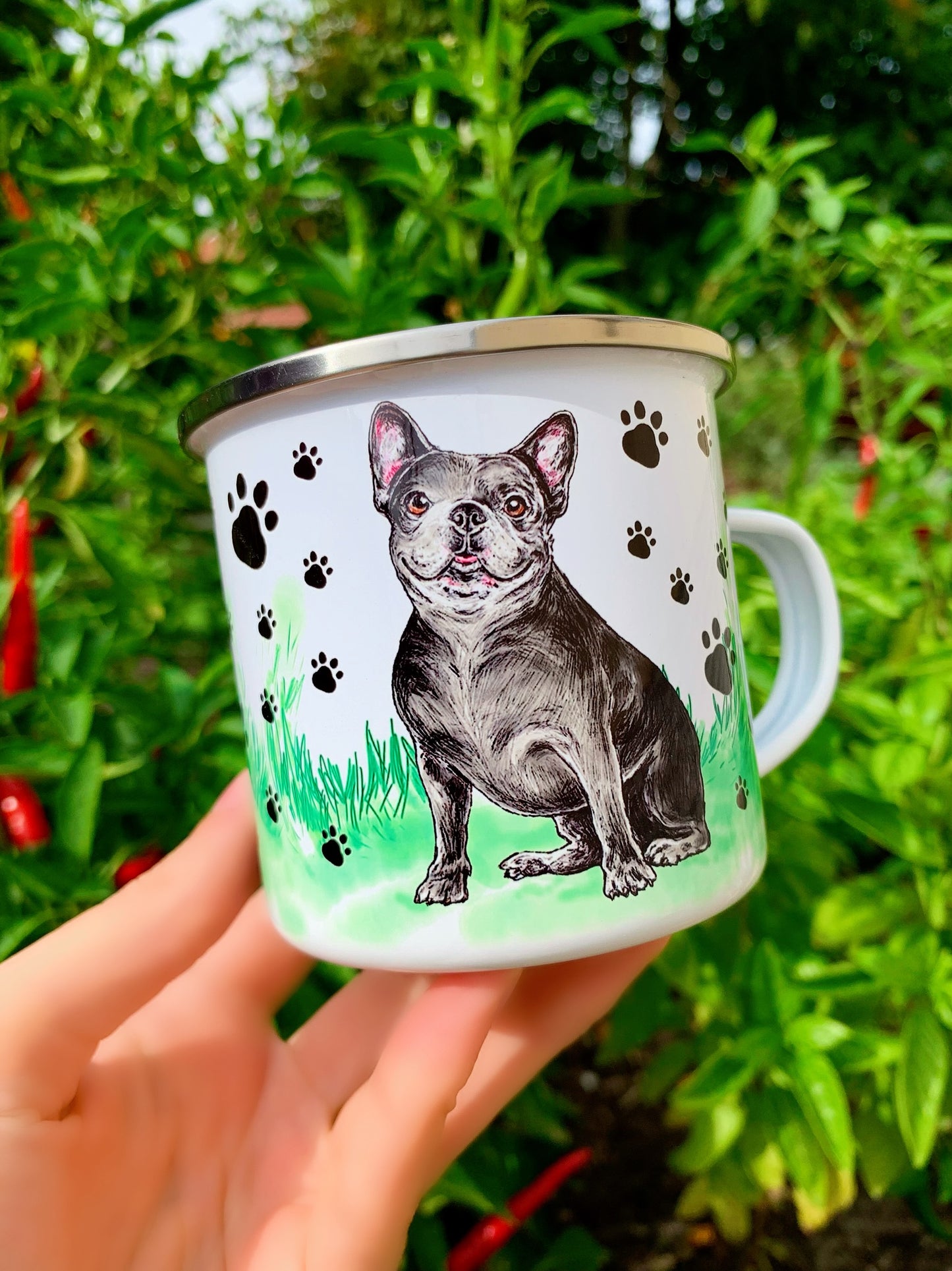 French Bulldog mug - Fekete Francia Bulldog bögre - FÉM vagy KERÁMIA