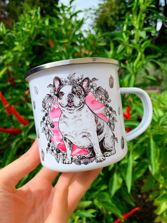 French Bulldog mug - Francia Bulldog bögre - RÓZSASZÍN vagy KÉK mintával