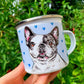 French Bulldog mug - Francia Bulldog bögre - Szív mintával - FÉM vagy KERÁMIA