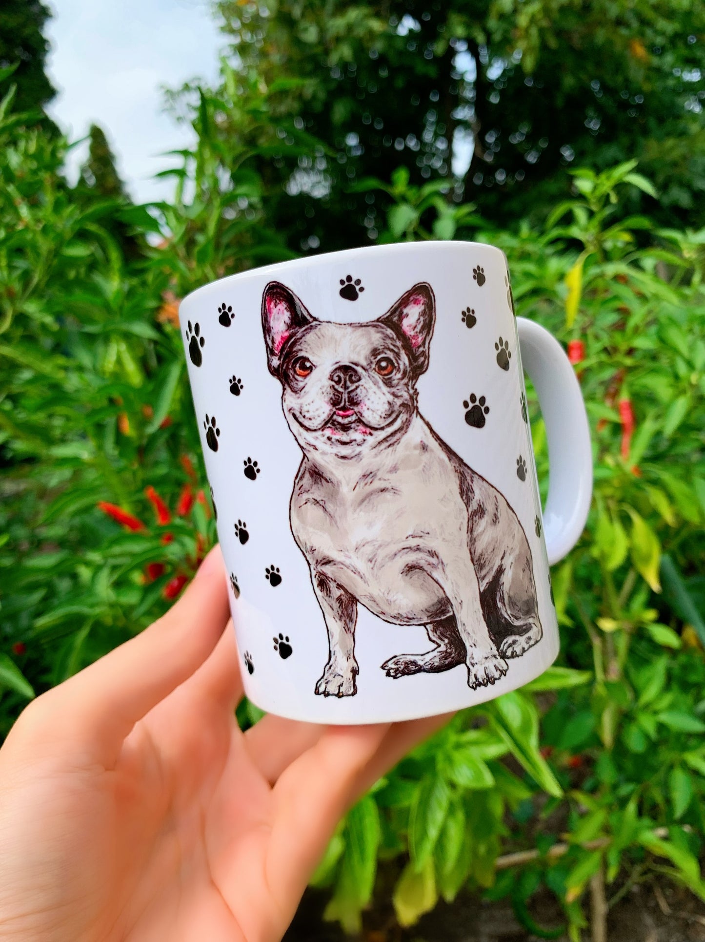 French Bulldog mug - Szürke Francia Bulldog bögre - Választható 2 féle Bulldog mintával