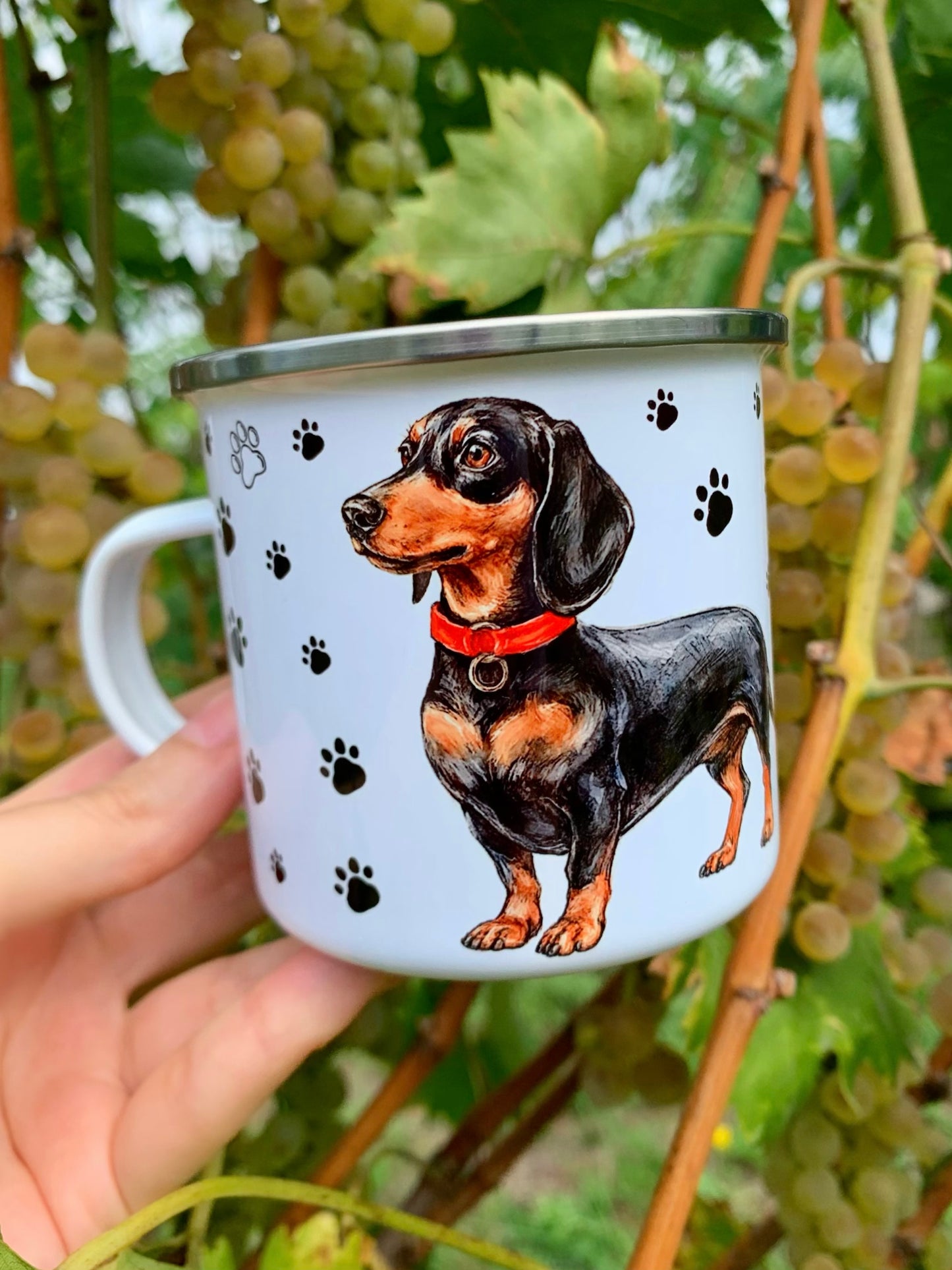 prémium tacskós bögre egyedi tacskós mintával