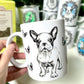 Francia bulldog bögre - apró mintás
