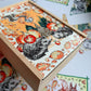 Sün, tök és őszi falevél mintás puzzle kirakó gyerekeknek és felnőtteknek.