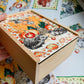Sün, tök és őszi falevél mintás puzzle kirakó gyerekeknek és felnőtteknek.